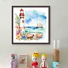 Seaside Lighthouse-11CT Stamped Cross Stitch 40*40cm/15.75*15.75in