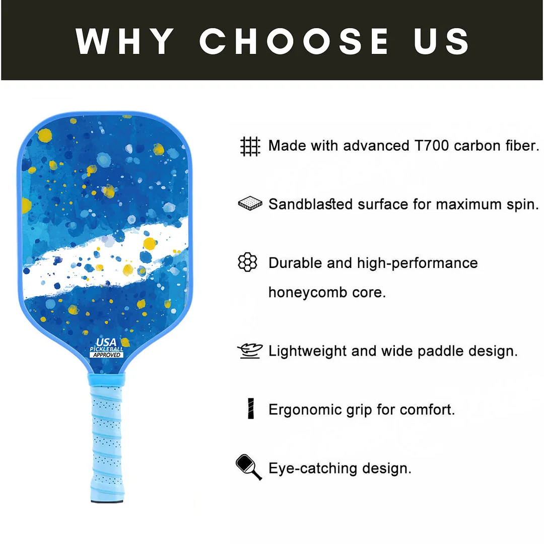 Original Paddle (16mm) T700 Sandblasted Carbon Fiber-Cloudburst Colors Paddle