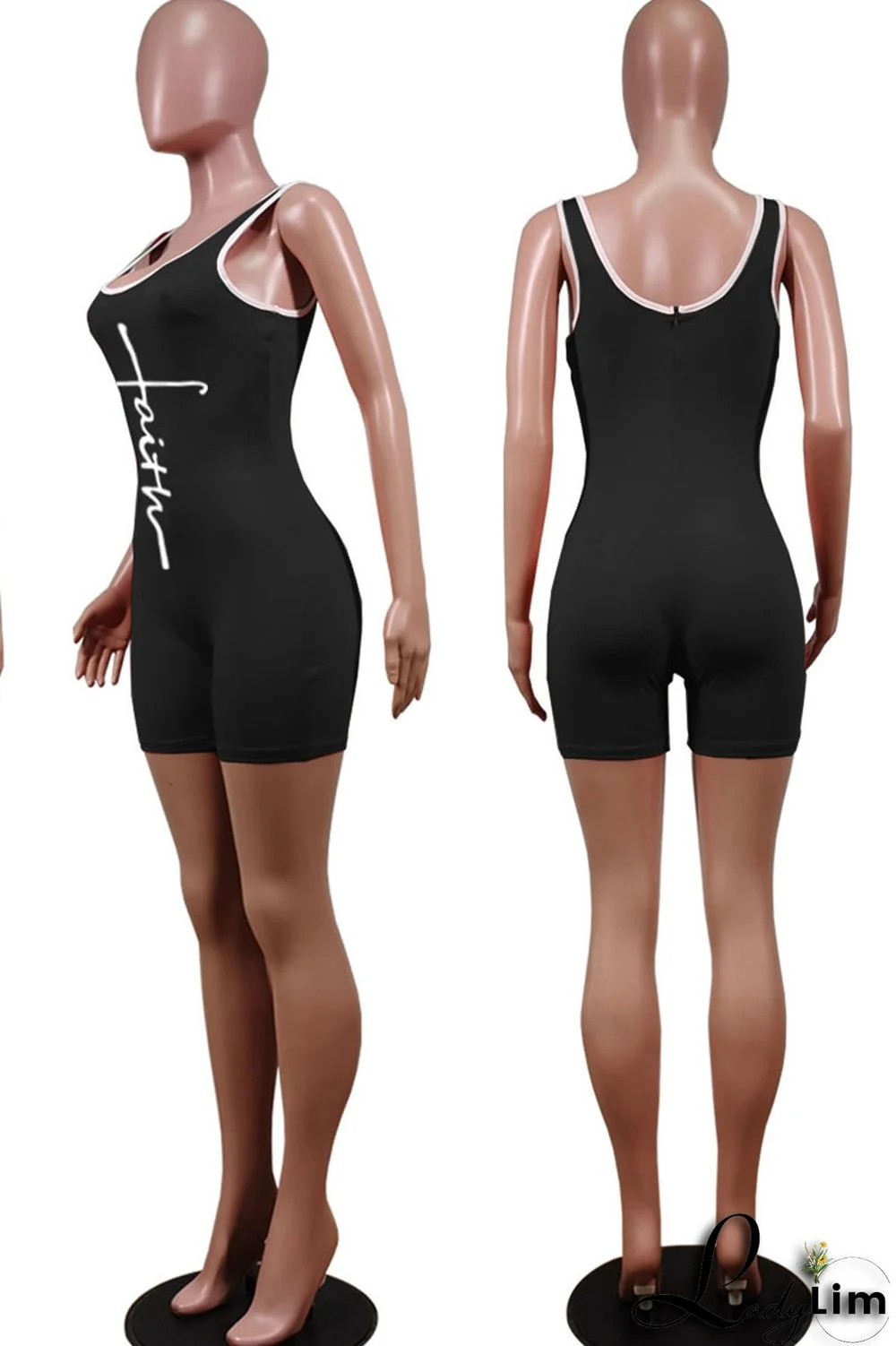 Tangerine Red Casual Print Split Joint U Neck Regular Jumpsuits