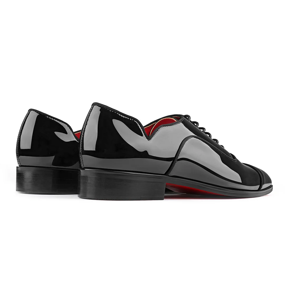 Merumote Gentleman's Oxford Red bottom Shoes V Sharped Party Wedding Banquet Shoes-MERUMOTE