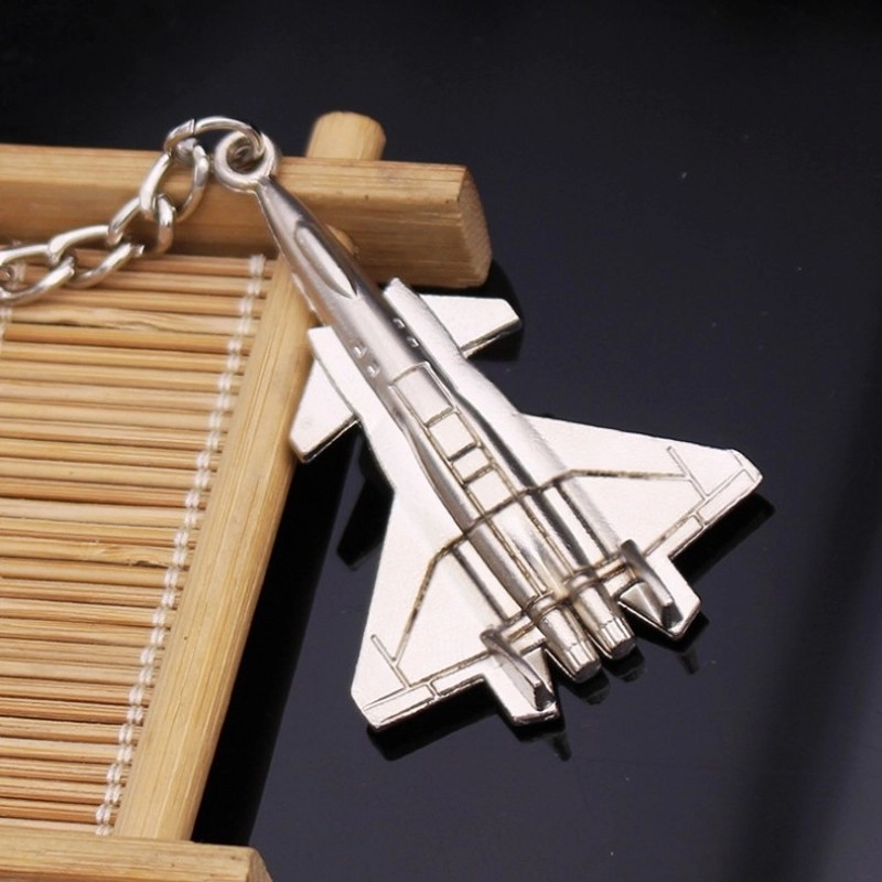 Modern Style Artistic Airplane Metal Unisex Bag Pendant Keychain