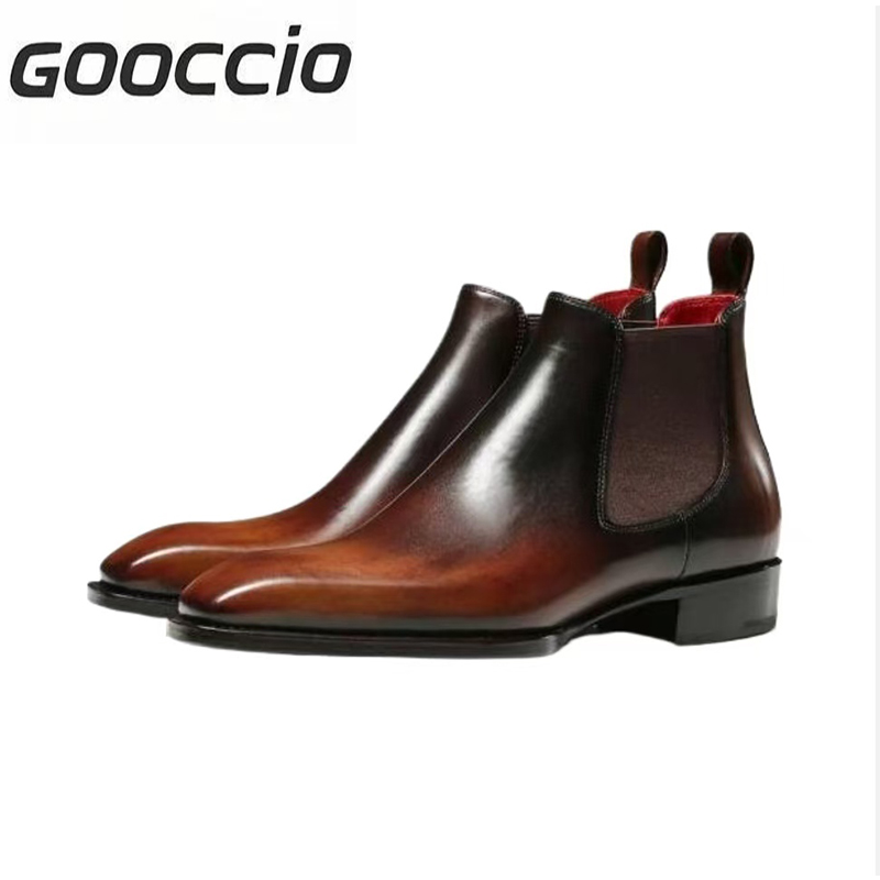 TF212 Italian Calf-Skin Dress Boots/Chelsea Boots Form Men  GOOCCIO   