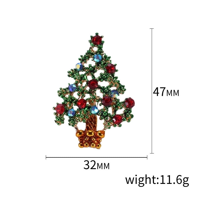 Fashion Pin Christmas Tree Alloy Inlay Rhinestones Women’S Brooches
