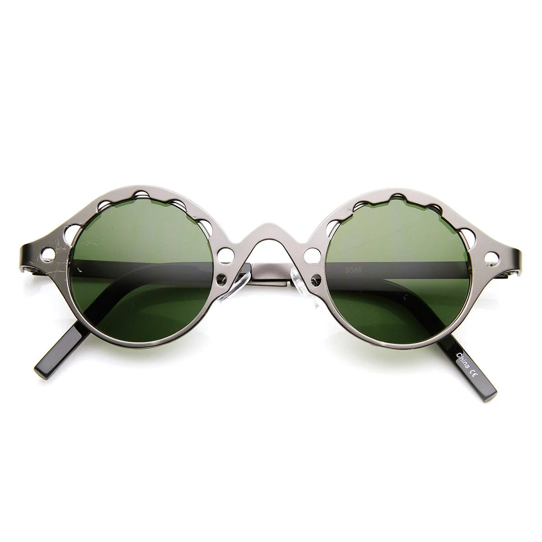 Full Metal Unique Retro Steampunk Fashion Round glasses