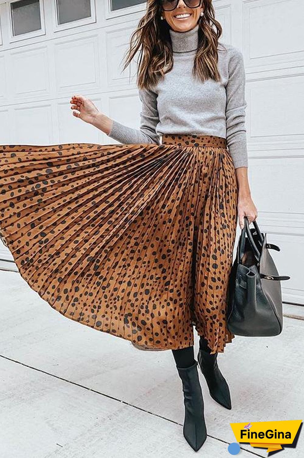 High Collar Knit Long Sleeve T Shirt