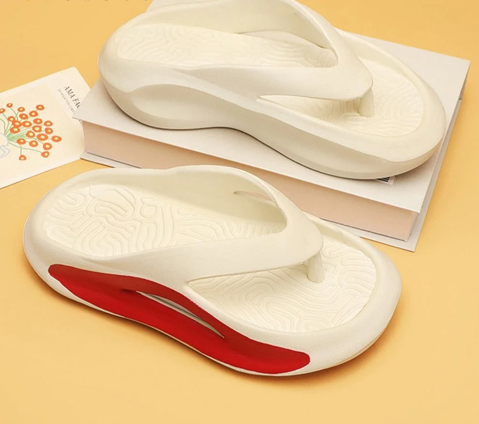 Vstacam Summer Thick Sole Platform Flip Flops Sneakers Women Slippers Soft Flat Sports Sandals Comfortable Cloud Slides Beach Shoes