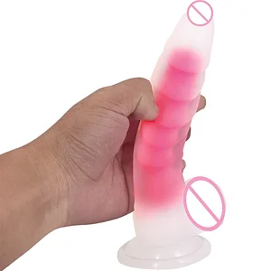 Pink Angel Luminous Liquid Silicone Dildo with Suction Cup Adult toys for couples