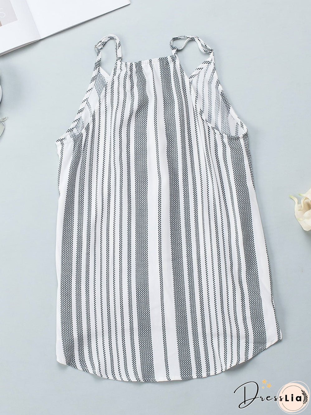 Slate Striped Draped Camisole
