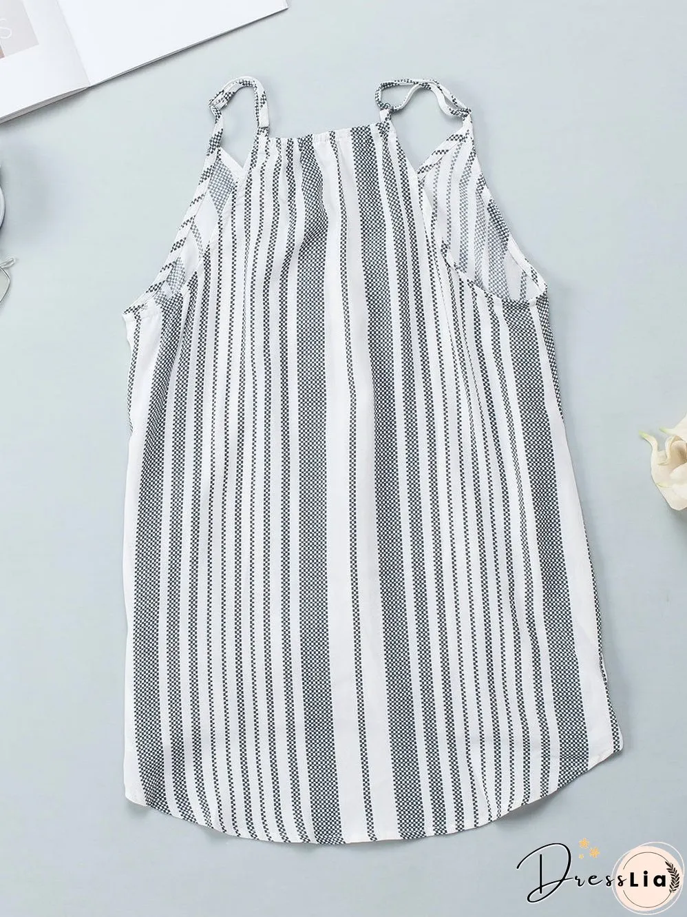 Slate Striped Draped Camisole