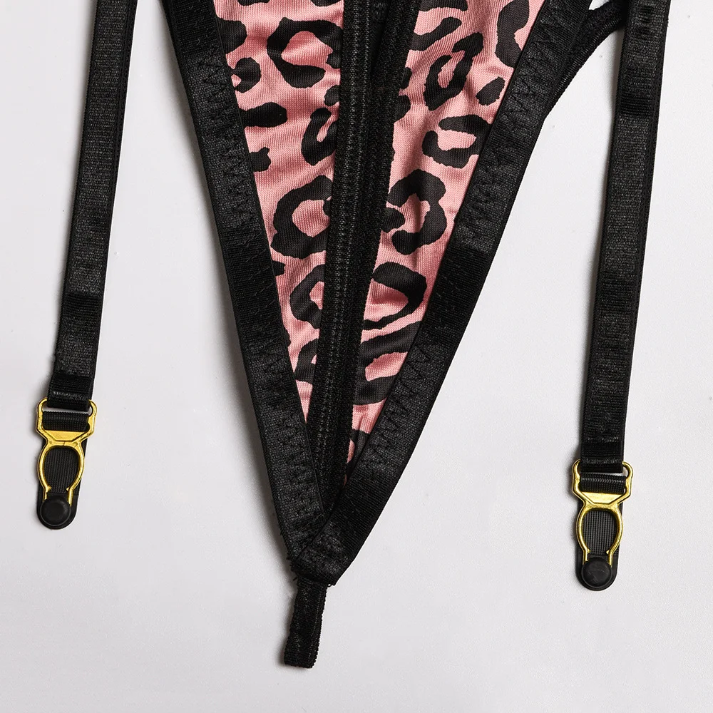 Billionm New Leopard Lingerie Women Sexy Hollowing Out Underwear Patchwork Sex Costumes Erotic Clothing Open Crotch Lengerie Bra Panty