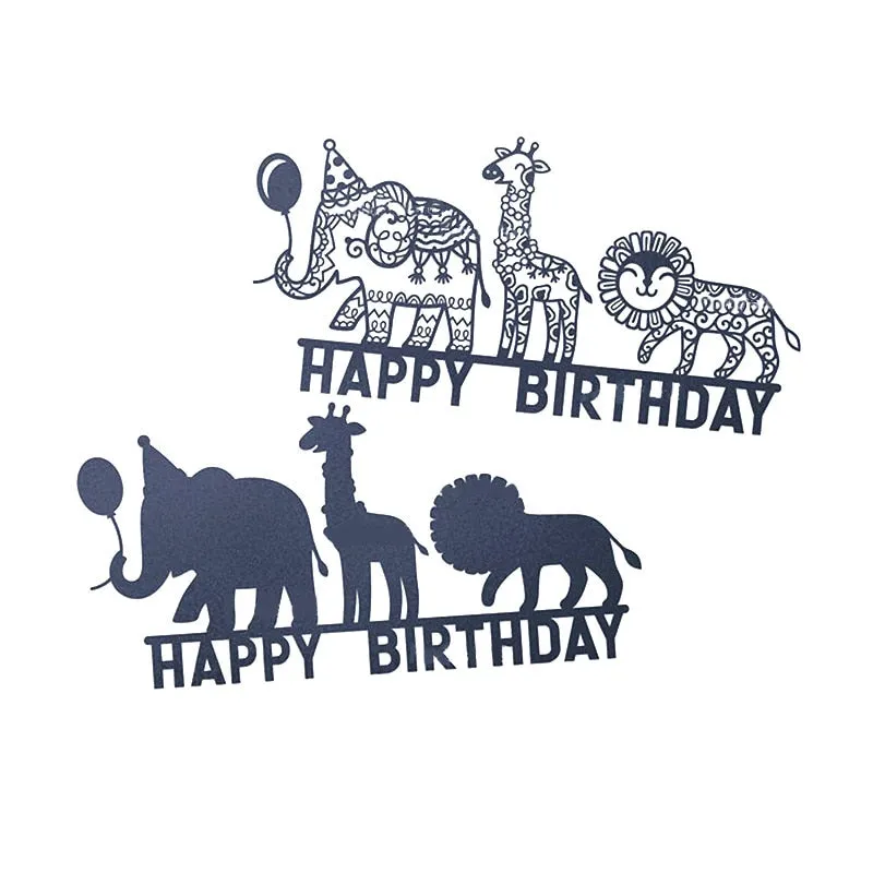 Happy Birthday Animal Metal Cutting Dies For DIY Scrapbook Cutting Die Paper Cards Embossed Decorative Craft Die Cut New