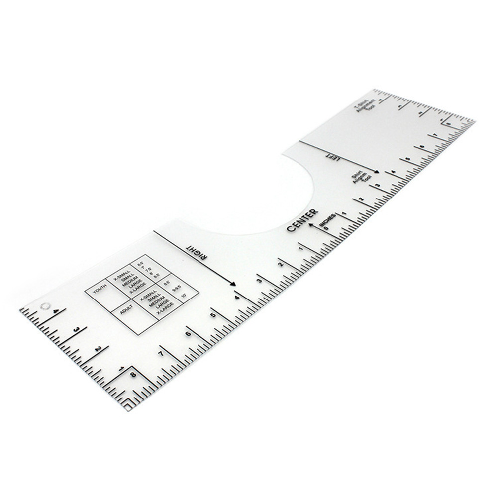 

Acrylic Patchwork UV Printed T-Shirt Ruler Guide Clear Sublimation Ruler, 501 Original