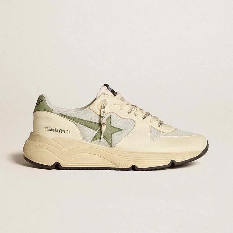 Golden Goose Running Sole Hombre LTD de nailon y napa con estrella y refuerzo en el talón de nobuck
