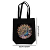 Premium DIY Peacock Canvas Tote Bag Embroidery Kit with Hoop Frame 32x37cm