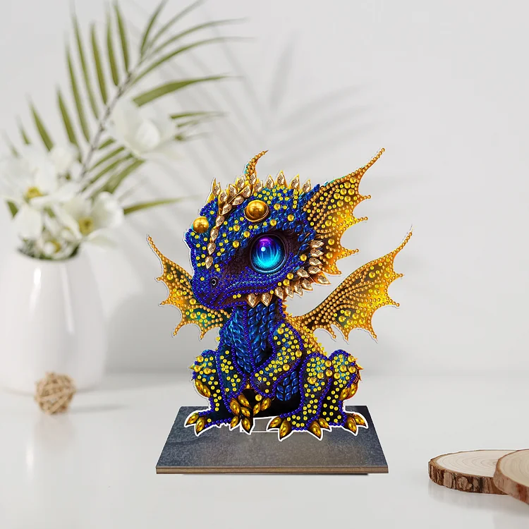 Wooden Cartoon Diamond Art Ornaments 5D DIY Single-Sided for Kids