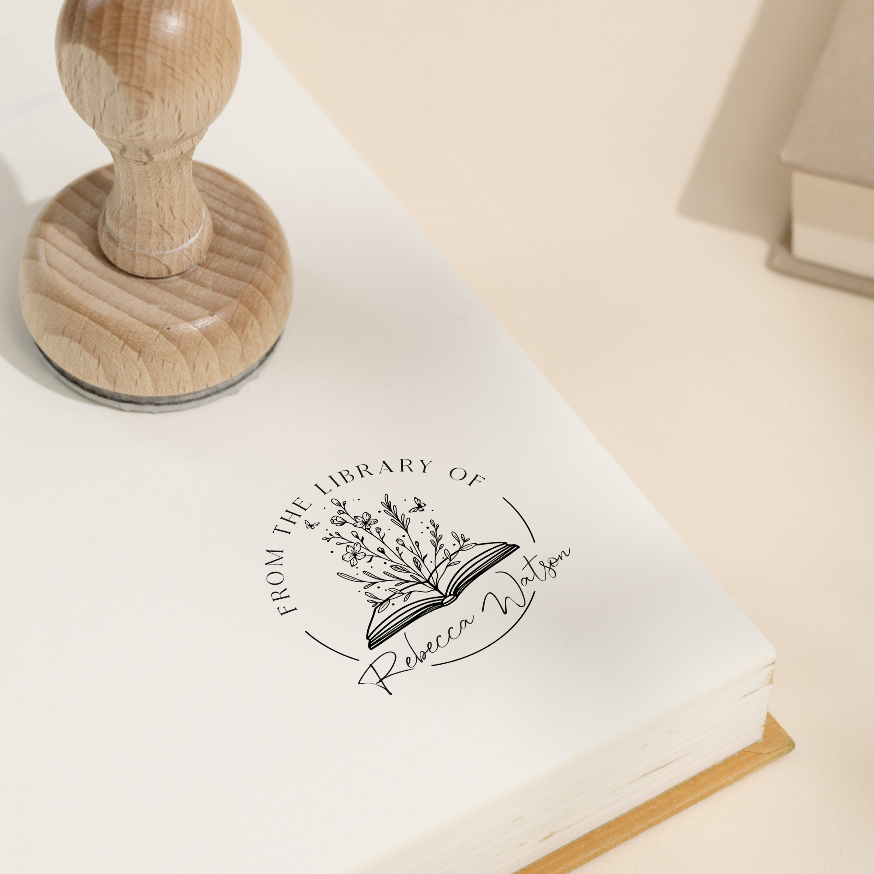 Custom Book Stamp, from The Library of Stamp, This Book Belongs to,  LibraryStamp, Choose from 15 Designs and 15 Ink Colors