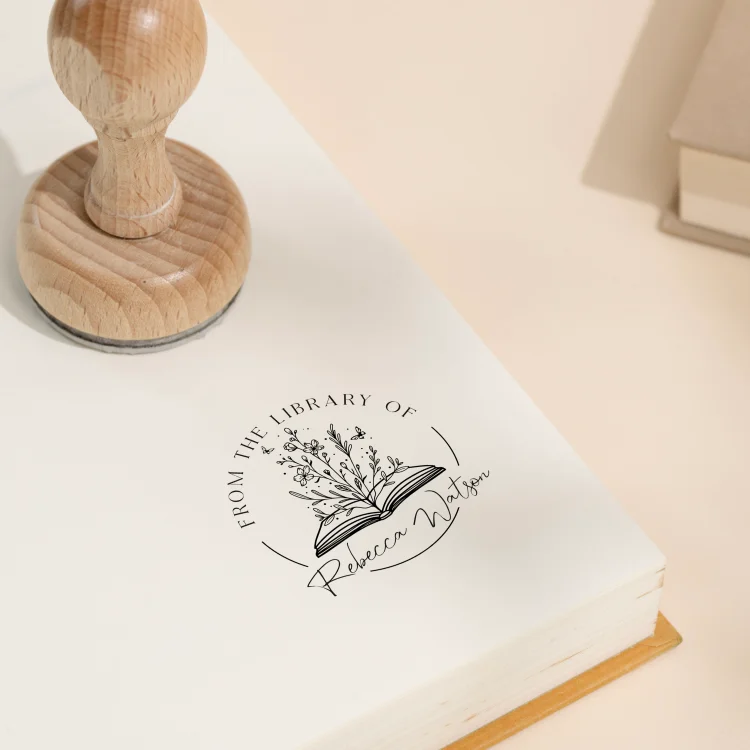 Custom Personalized Book Stamp, Library of Stamp