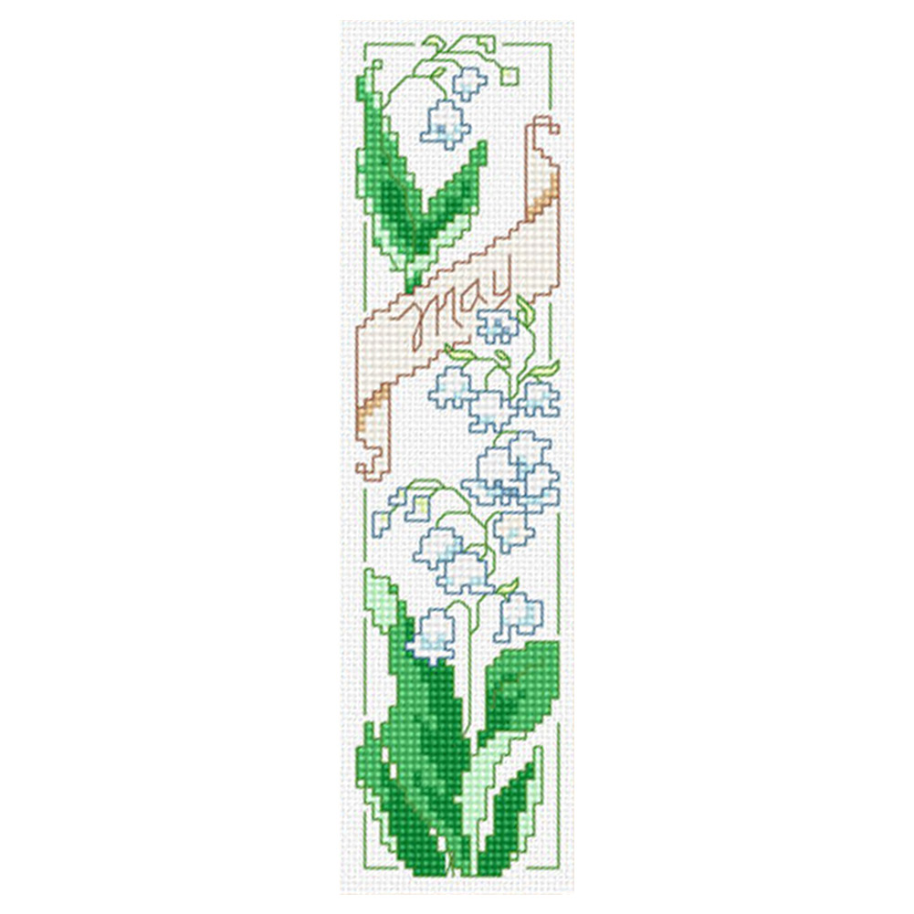 

Flower - 14CT Counted Cross Stitch - Double-sided Bookmark, 501 Original