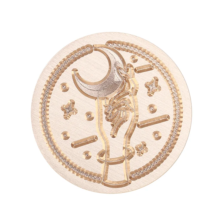 Sun Moon Stars Round Wax Seal Stamp Head Fire Paint for Invitations (RYX09)