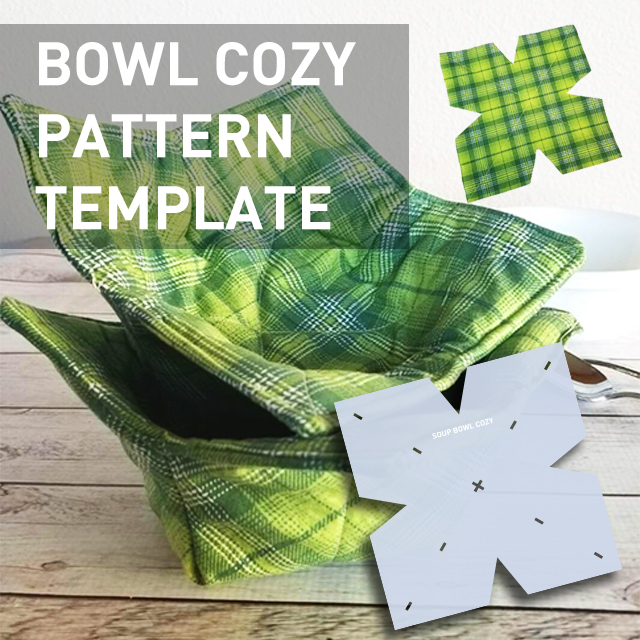 2Pcs Bowl Cozy Template Bowl Wrap Sewing Pattern Template Bowl