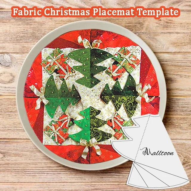 Fabric Christmas Placemat Template - With Instruction