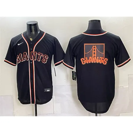 Men's San Francisco Giants Team Big Logo 2026 Fashion Replica Black Out Jersey