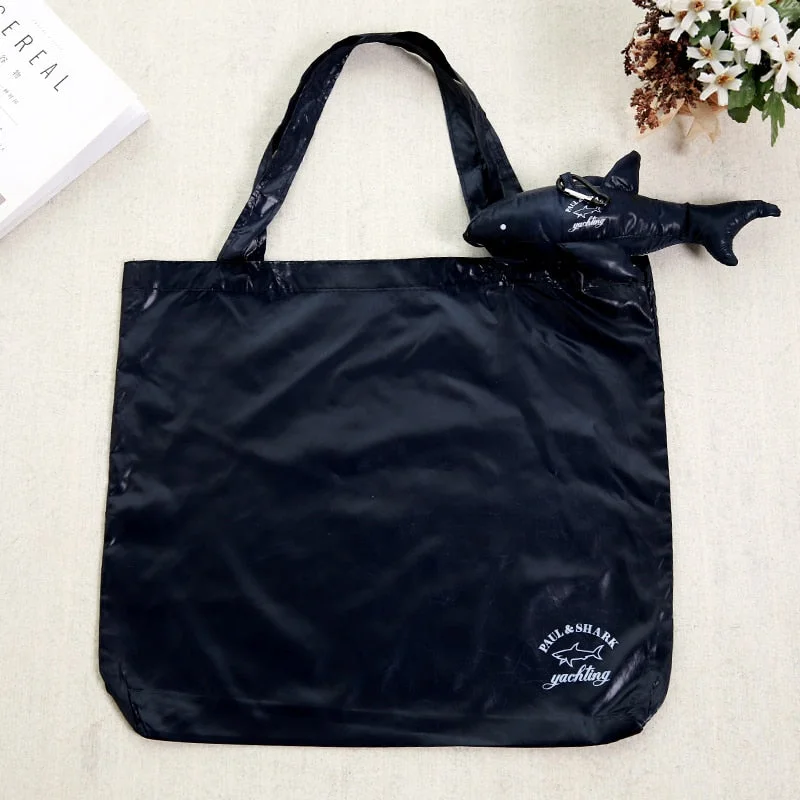 Fish Coated waterproof glossy Glossy cloth Foldable Eco Reusable Shopping Bags Reusable Tote Pouch Recycle Storage Handbags Tote