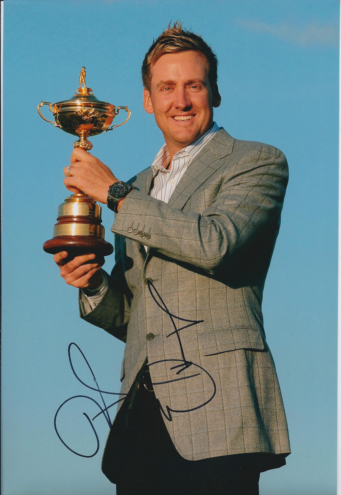 Ian POULTER In Person SIGNED Autograph 12x8 Photo Poster painting AFTAL COA Holds Ryder Cup