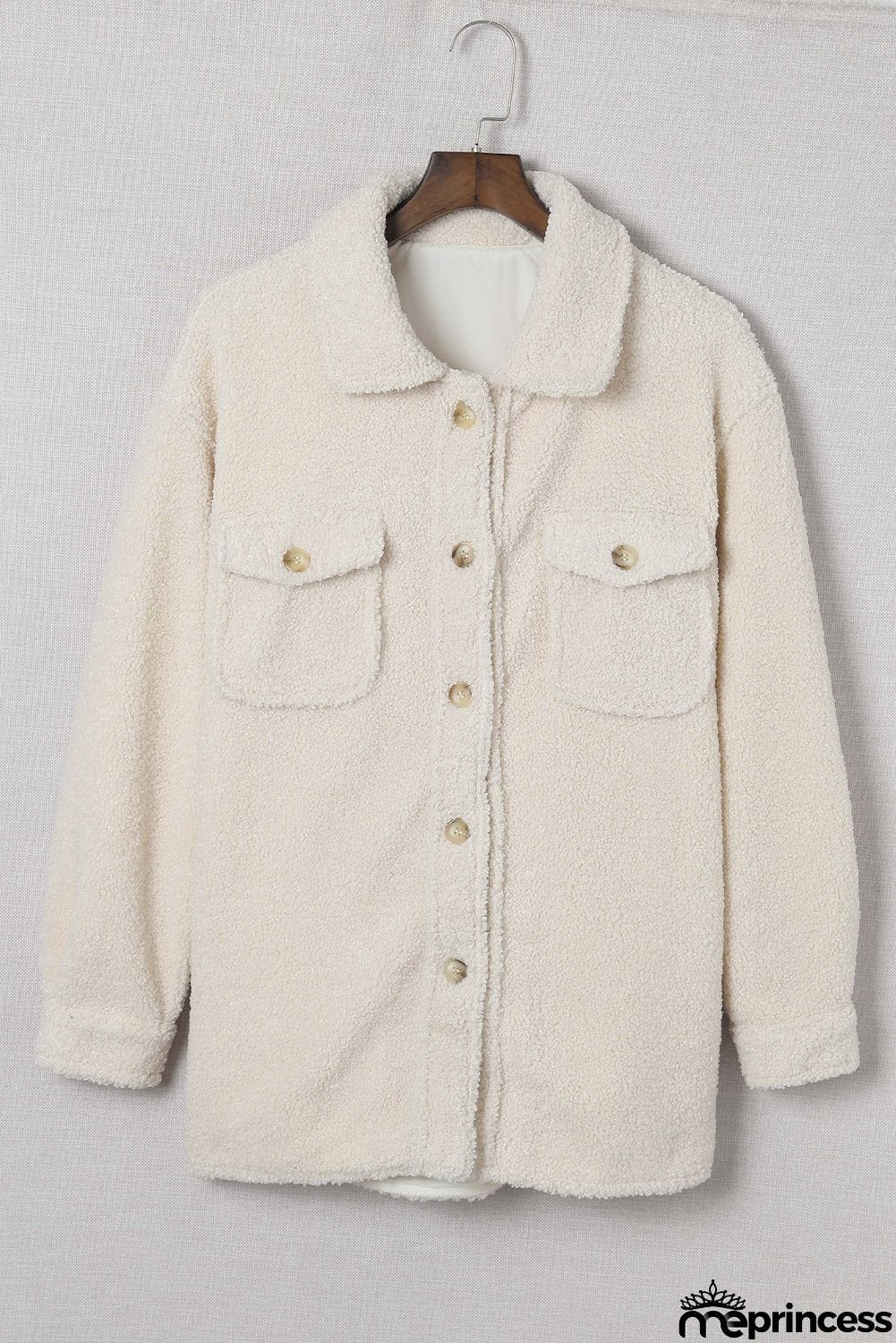 Flap Pockets Button Front Jacket