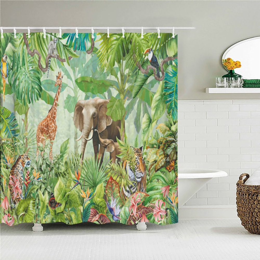 

Jungle Animals - Print Shower Curtain, 180*200cm, 501 Original