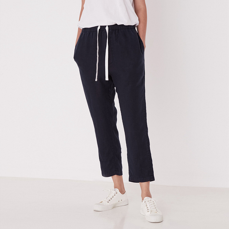 Lace-up Linen Pants For Women-ChouChouHome
