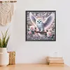 Owl And White Rose-Full Round Diamond Painting 30*30CM