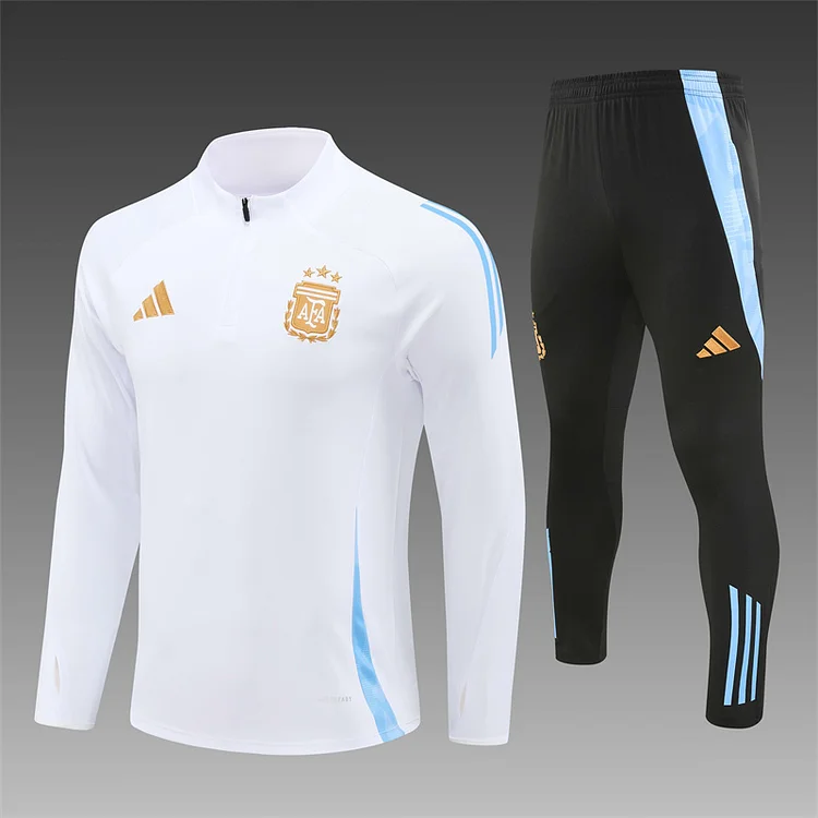 2024-25 Argentina white half-zip training jersey