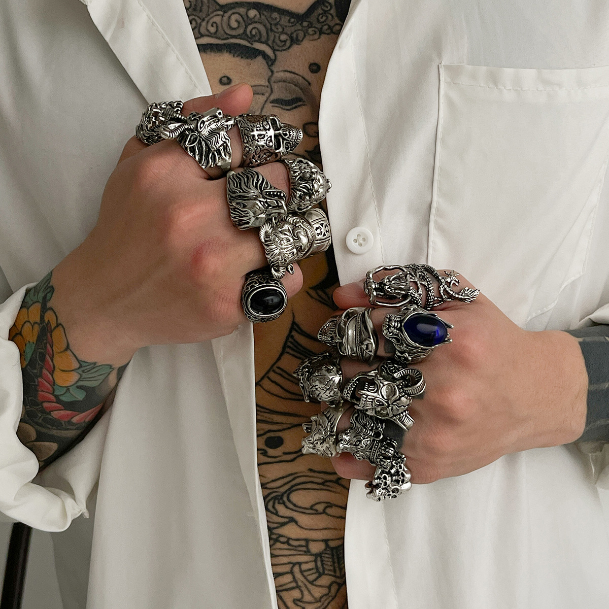 Viking Heavy Metal Ring 16-Piece Set: Forged in Valhalla, Wear It Like a Warrior's Creed