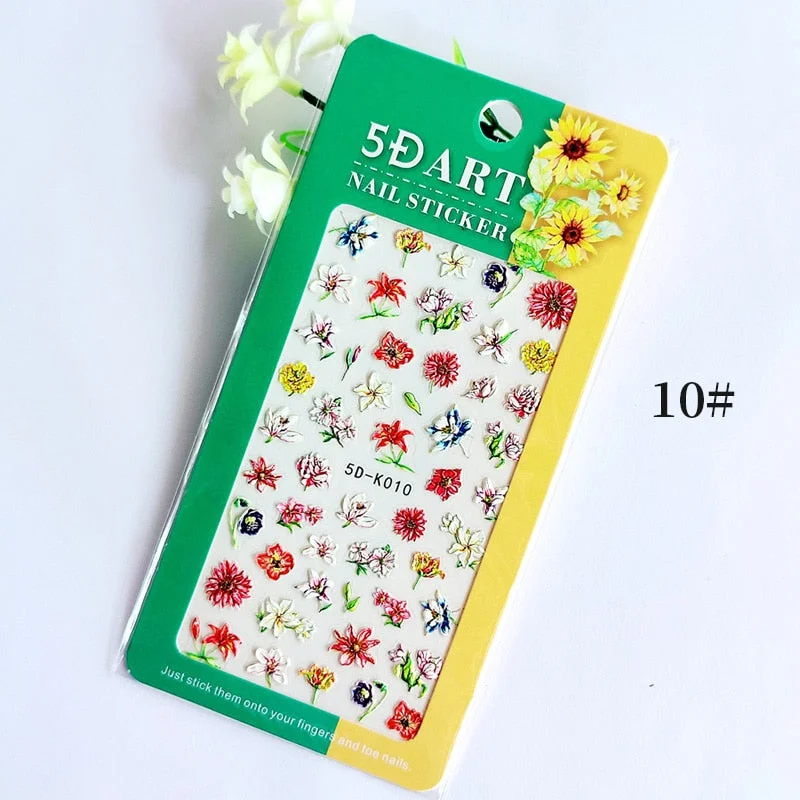 1PC 5D Nail Stickers Winter Santa Claus Self-Adhesive Slider Nail Art Decorations Christmas Snow Decals Manicure Accessories-Nail Inspo