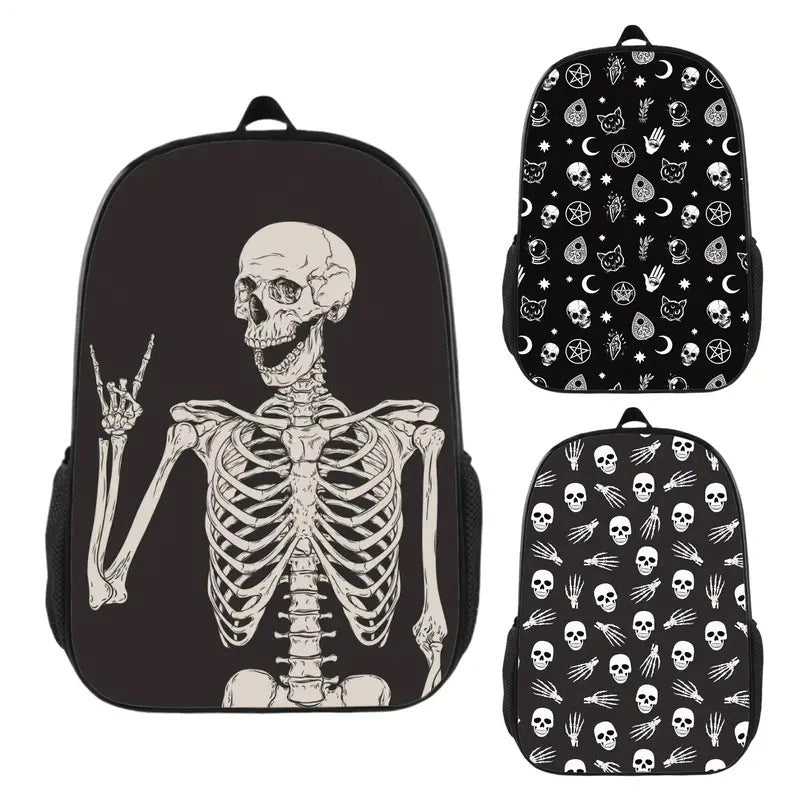 Waterproof 20 Inch Skull School Daily Kids Backpack