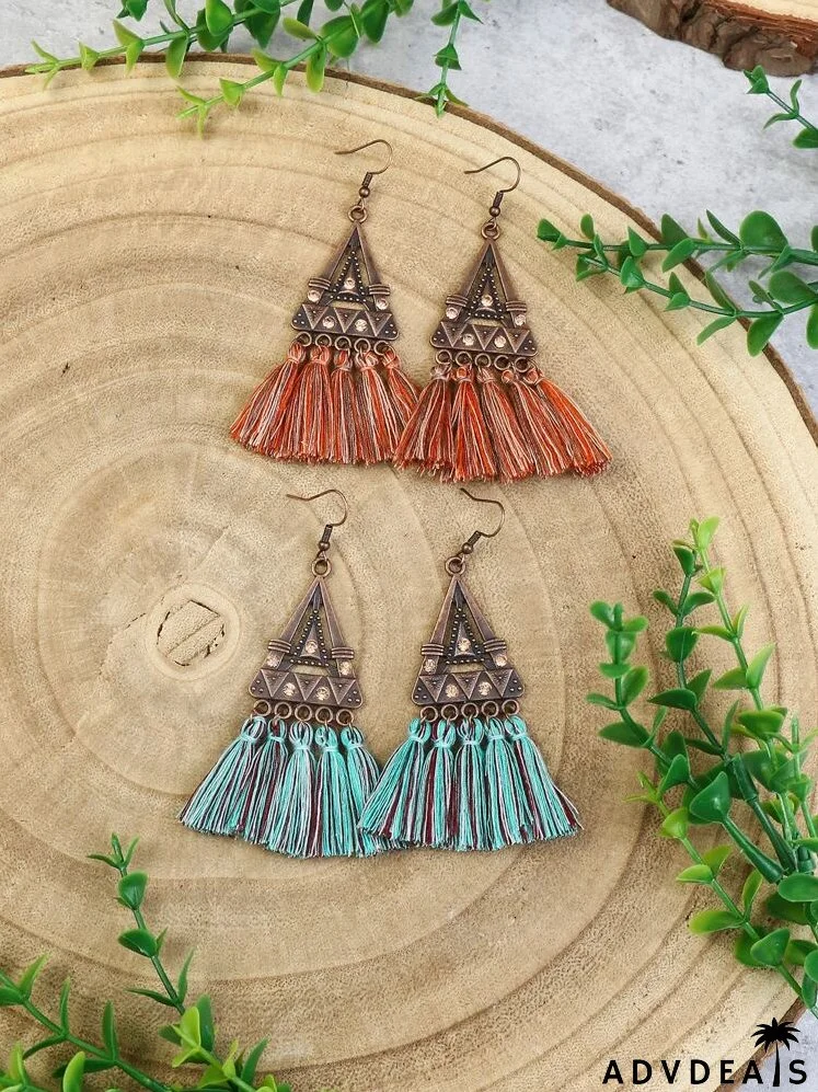 4pairs Tassel Drop Earrings