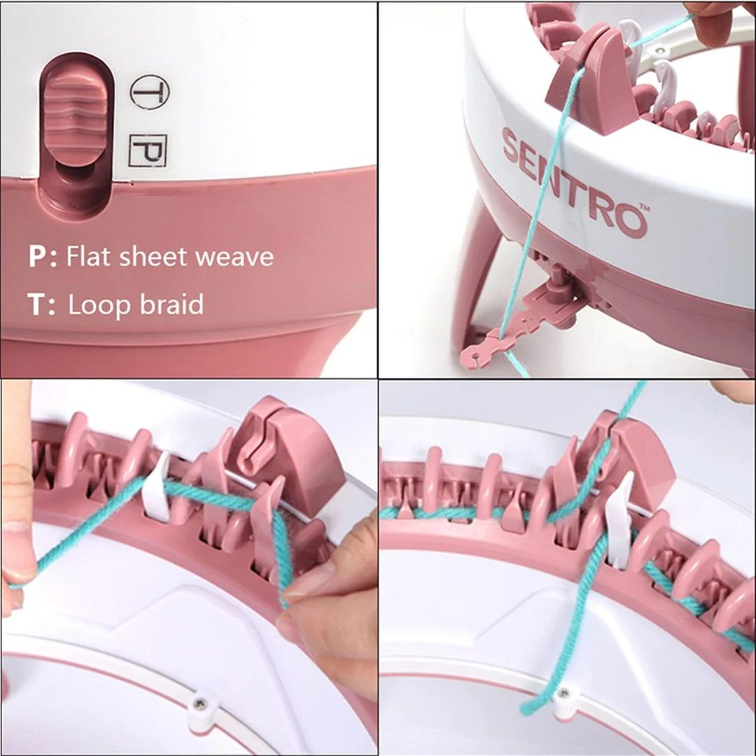 SENTRO Knitting Machine 48 Needles, Smart Knitting Crochet Machine, Double Crocheting Machine Kit,Circle Knit Loom Machine with Row Counter and Hand Crank