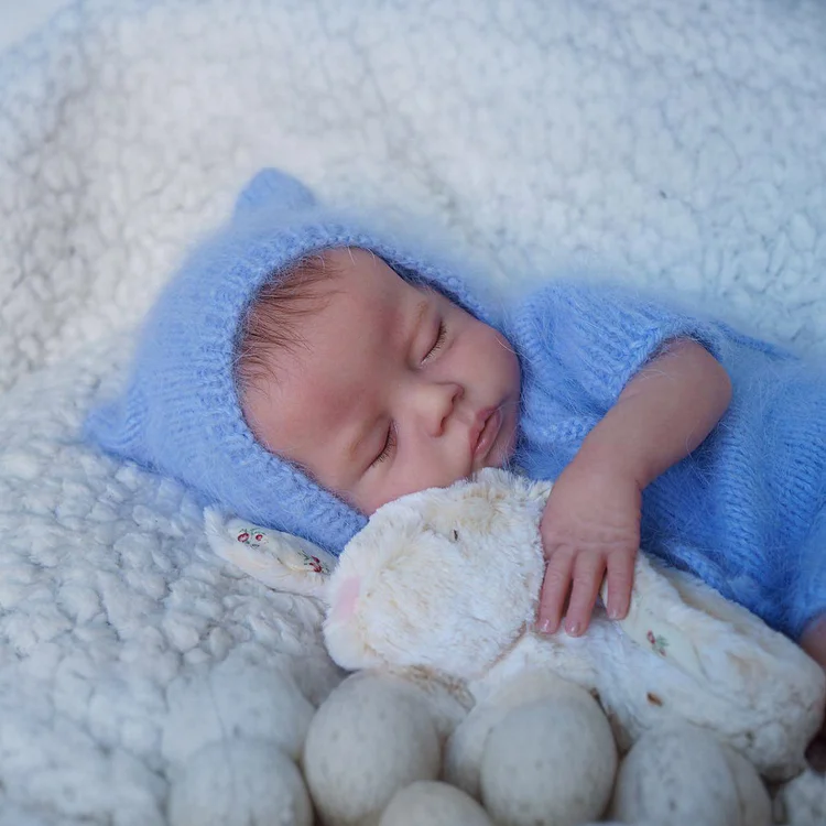  [Heartbeat💖 & Sound🔊] 17" Real Lifelike Sleeping Girl Reborn Cloth Body Baby Doll Aniny - Reborndollsshop®-Reborndollsshop®