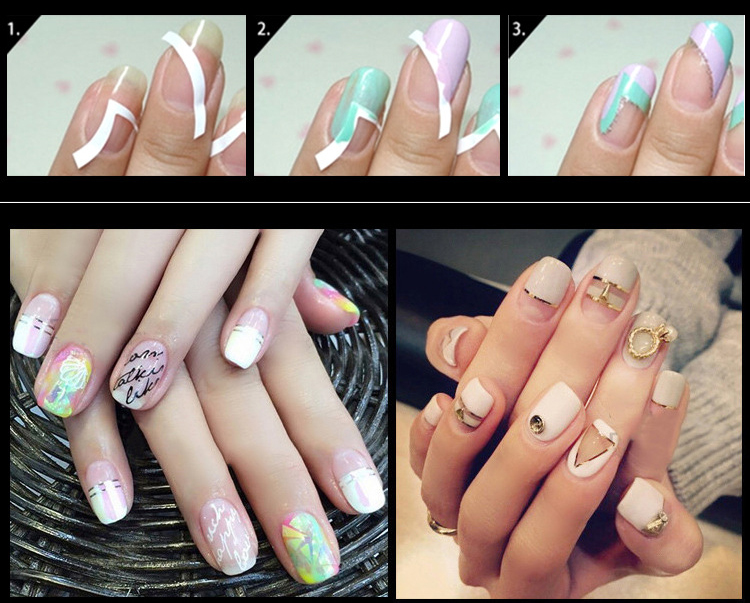 PREMIUM QUALITY Vinyl Nail Stencil Stickers Stencils Styles French Manicure  Nail Sticker Manicure Curved Wave Nail