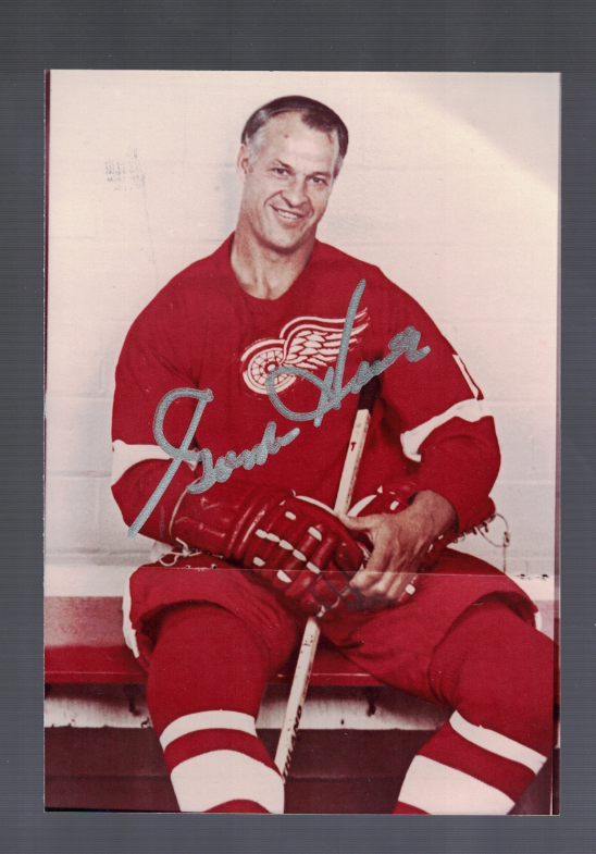 Gordie Howe Detroit Red Wings Signed 3 1/2 x 5 Hockey Photo Poster painting W/Our COA