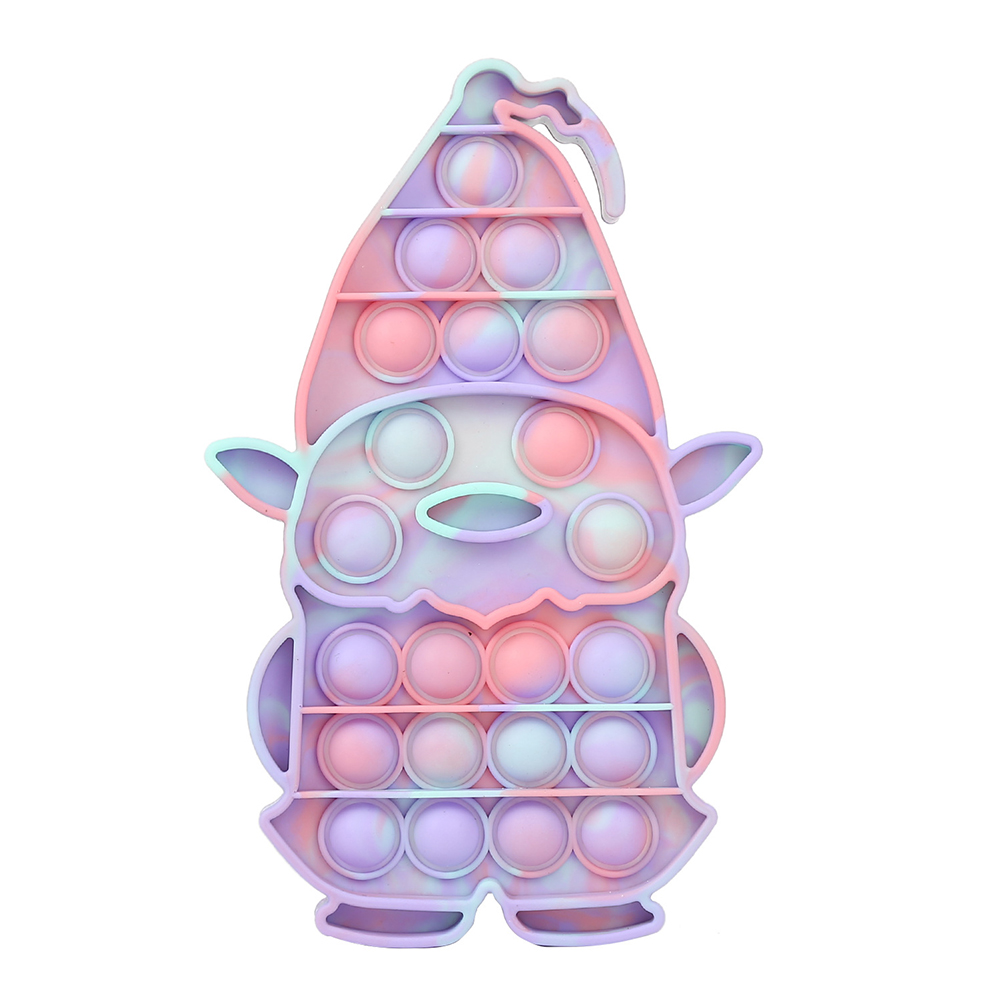 

Rainbow Christmas Santa Claus Push Bubble Kids Autism Stress Reliever Toys, 501 Original