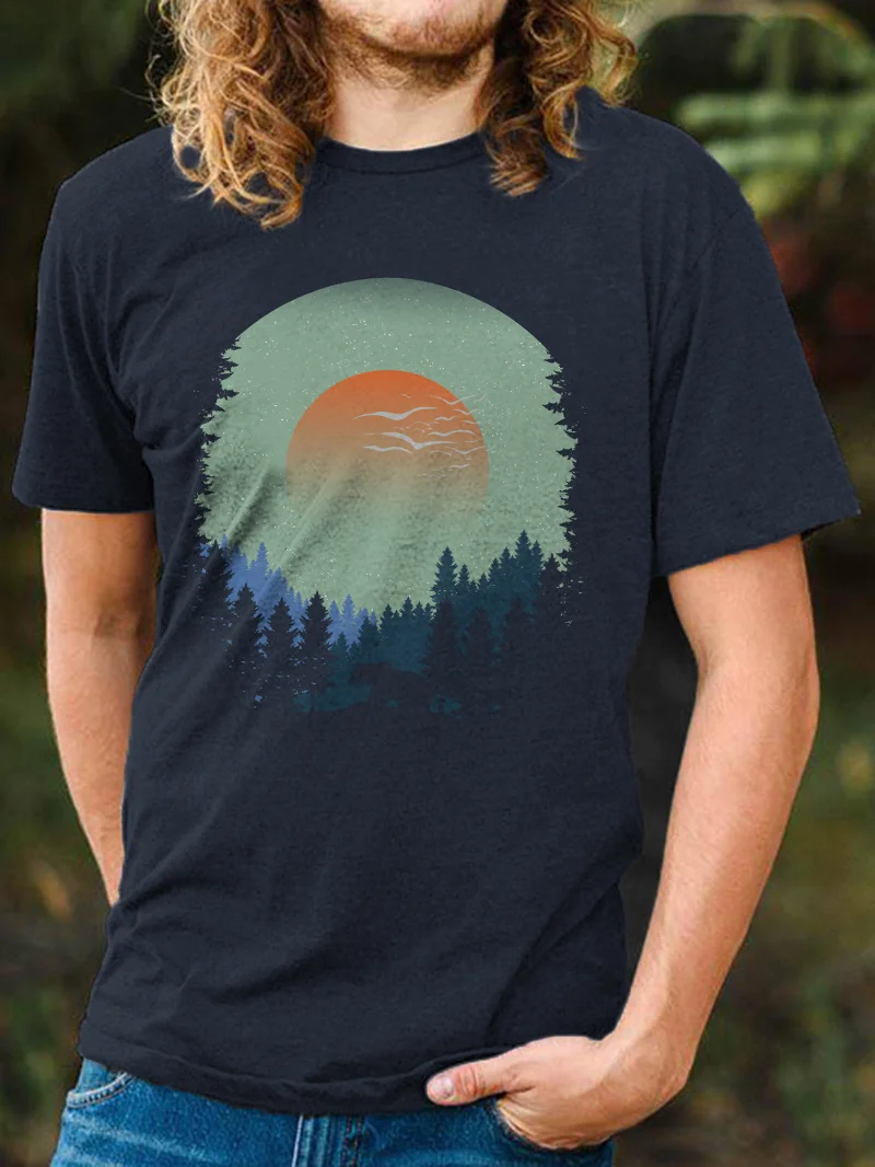 Forest Printed Outdoor Men's T-Shirt in  mildstyles