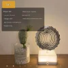 Modern RGB Table Lamp with Swirl Wind Design, Unique LED Art Decor Bedside Table Lamp with Metal Art Geometric Pattern for Bedroom Living Room Home Office