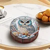 Diamond Painting Runde Snack Box Kit Kunst Dekor für handgemachte Dekor Geschenke (Eule)