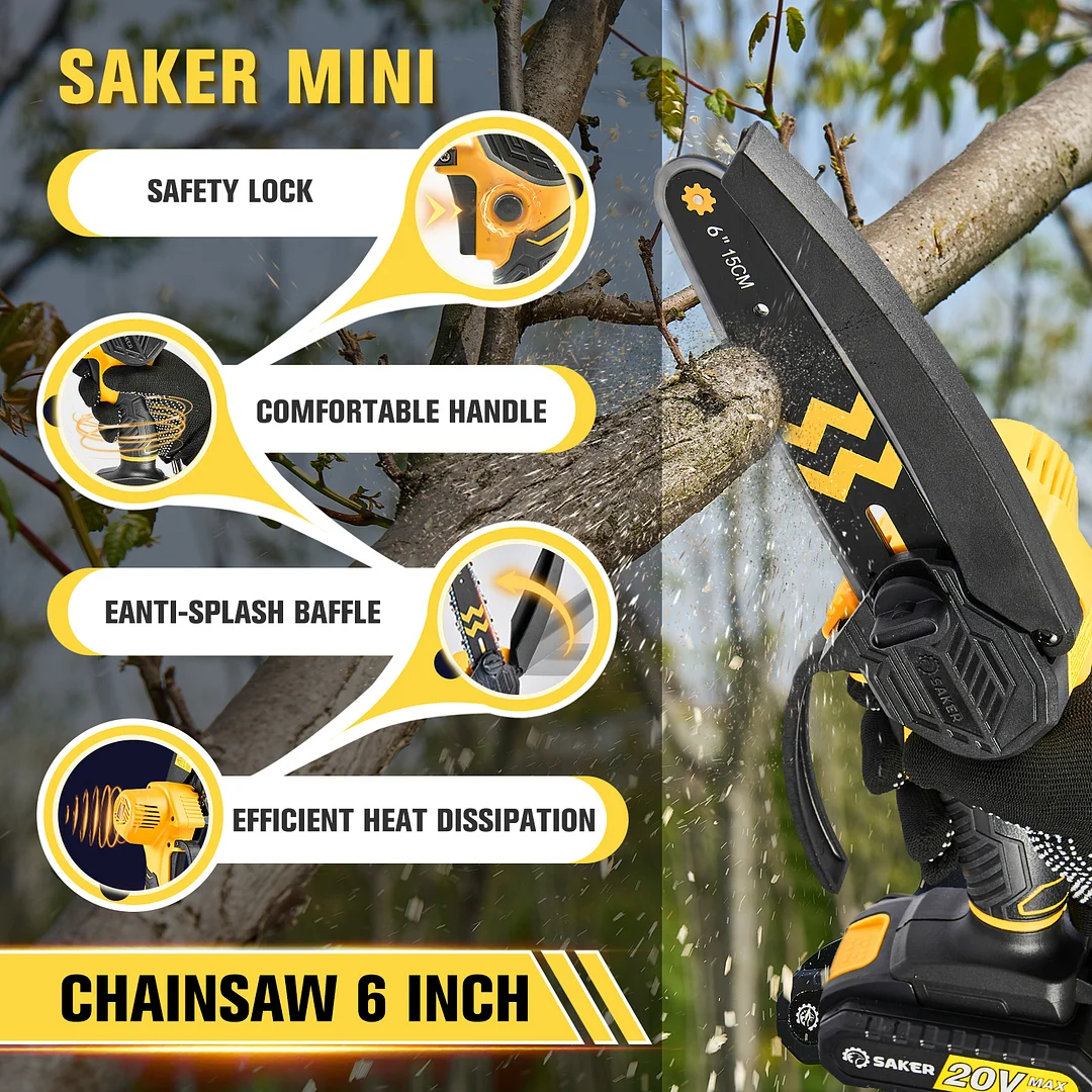 Saker Mini Chainsaw Cordless Inch