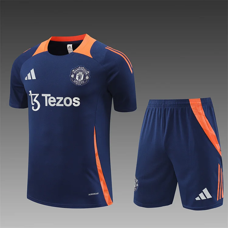 2024-25 Manchester United Royal Blue Short Sleeve Training Jersey