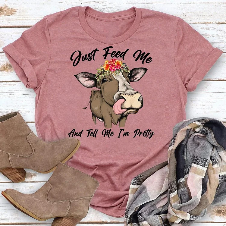 Just Feed Me And Tell Me I'm Pretty Retro Tee-05792