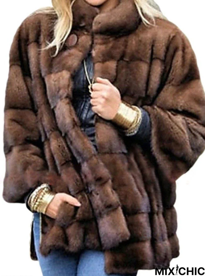 Plus Size Fox Fur Coat