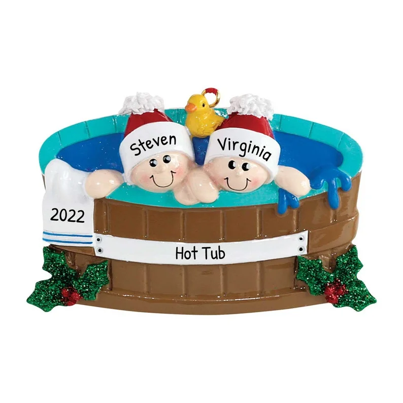2022 Personalized Couples Bathtub Christmas Ornaments